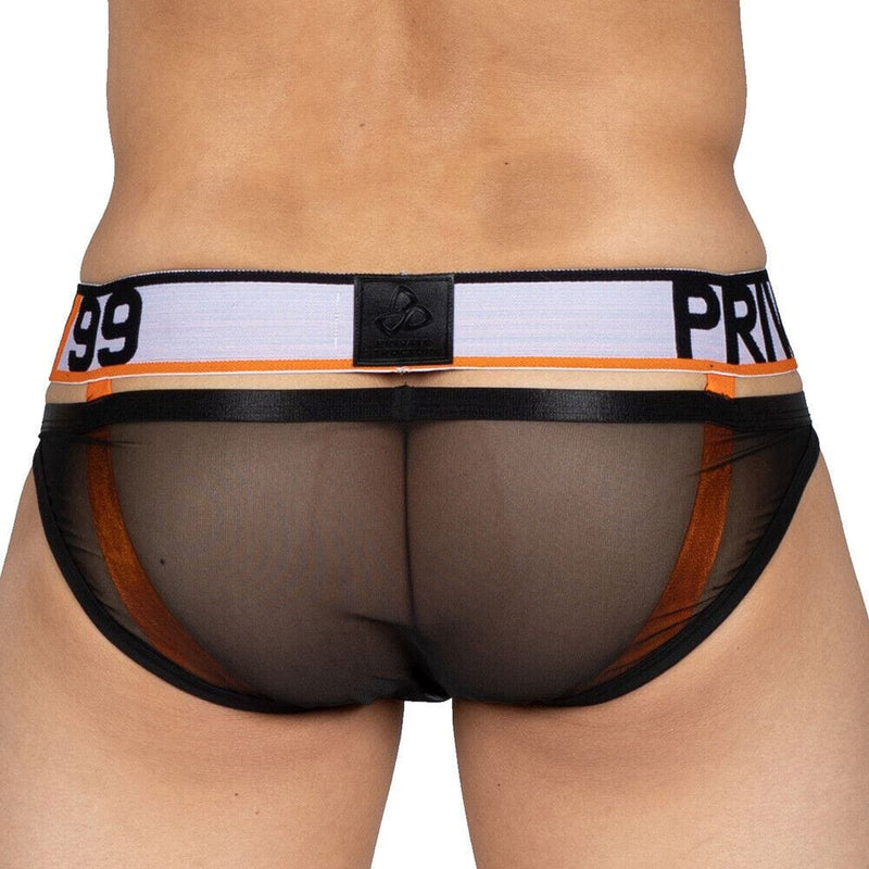 PRIVATE STRUCTURE Doubled Cotton-Brief Momentum Orange/Black 4237