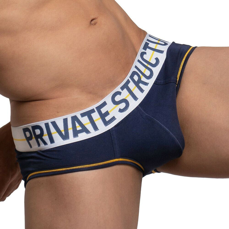 Private Structure Mini Brief MO-Lite Cupping Cotton Pouch Navy White 4104 91