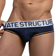 Private Structure Mini Brief MO-Lite Cupping Cotton Pouch Navy White 4104 91
