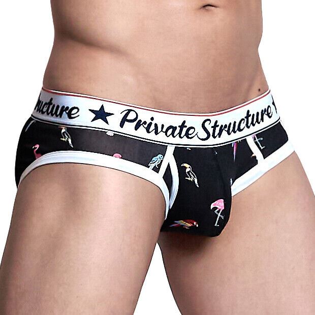 Private Structure Mini Briefs Fashion Exotic Bird Black 4189
