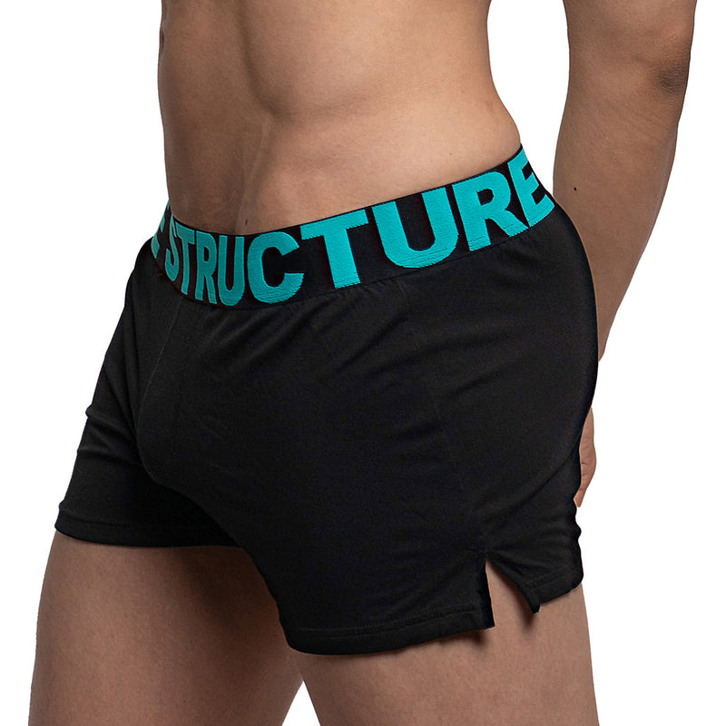 Private Structure Modality Lounge Shorts Inner Bulge Black Turquoise 4183 92