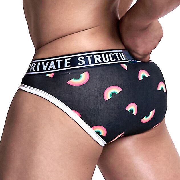 Private Structure Pride Mini Briefs Rainbow Black Brief 4187