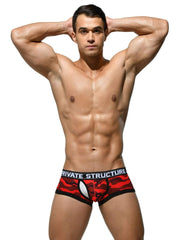 Private Structure Private Structure Boxer Soho Camouflage Trunk Mesh-Fly Red 3781 16
