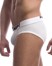 PUMP! Classic Briefs Full Mesh Body Cotton Sliip White 12008 P29