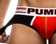 PUMP! Jockstrap Circuit Red Cotton Mesh Ochre Piping E-Racer Jock 15065