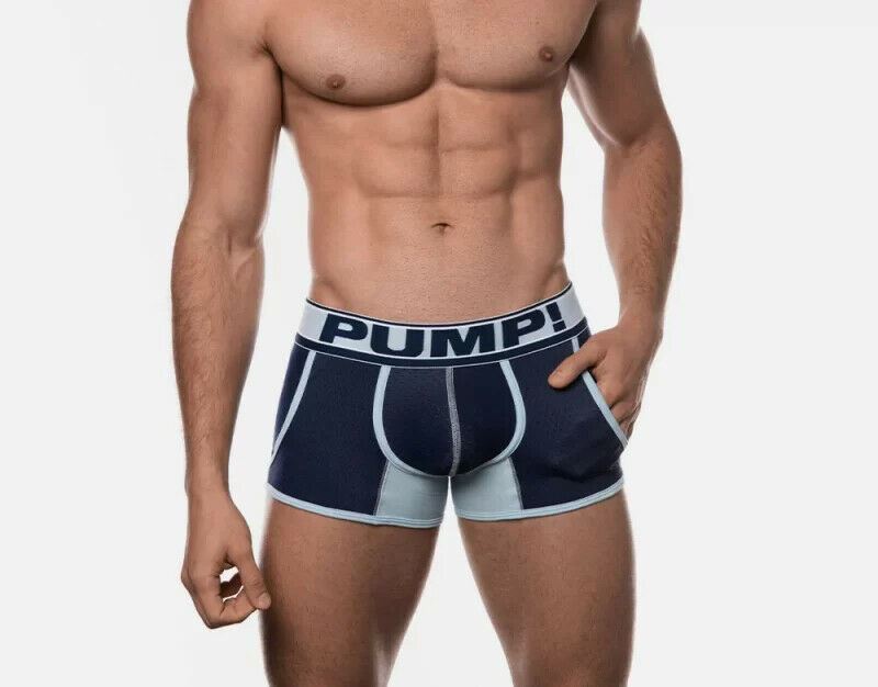 PUMP! Jogger Sports Baby Blue Steel Boxer Trunk Mesh Pockets 11050 T9