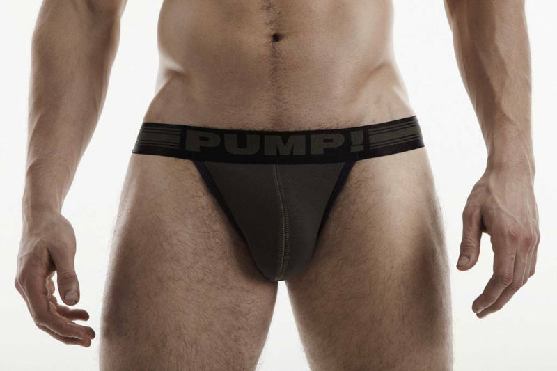PUMP ! Jock Free-Fit Militaire JockStrap Noir Rib Passepoil 15035 P17