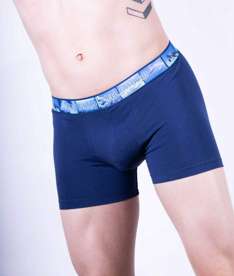 Punto Blanco S Punto Blanco Boxer Water Seas Long Boxers Organic Cotton Navy 3388 1