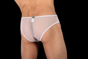 Romantic By Hidden Mesh Briefs Bikini C-throught Underwear White 956 2