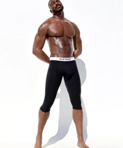 RUFSKIN 3/4 Length Legging TRITON Arched Seam Faux-Fly Jet Black Leggings