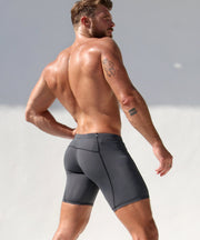 RUFSKIN! Cycle Short Linea Stretch-Nylon Matte Lead Finish Contrast Flat-Lock