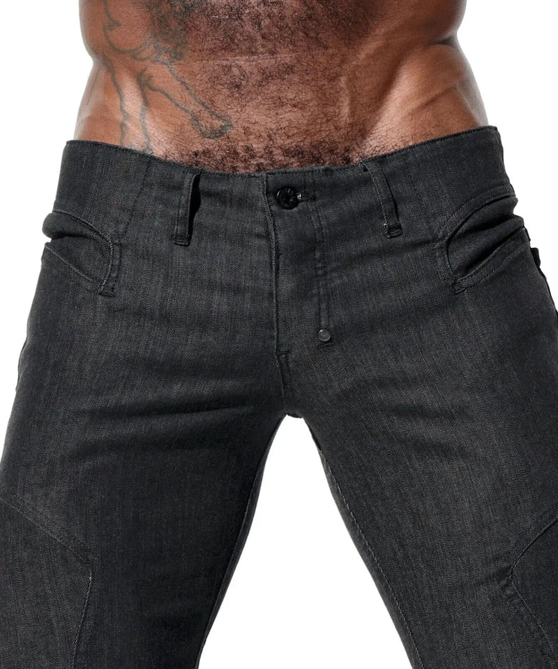 RUFSKIN Denim Jeans CHARLY Distressed Slim Fit Low-Rise Pants Premium Black