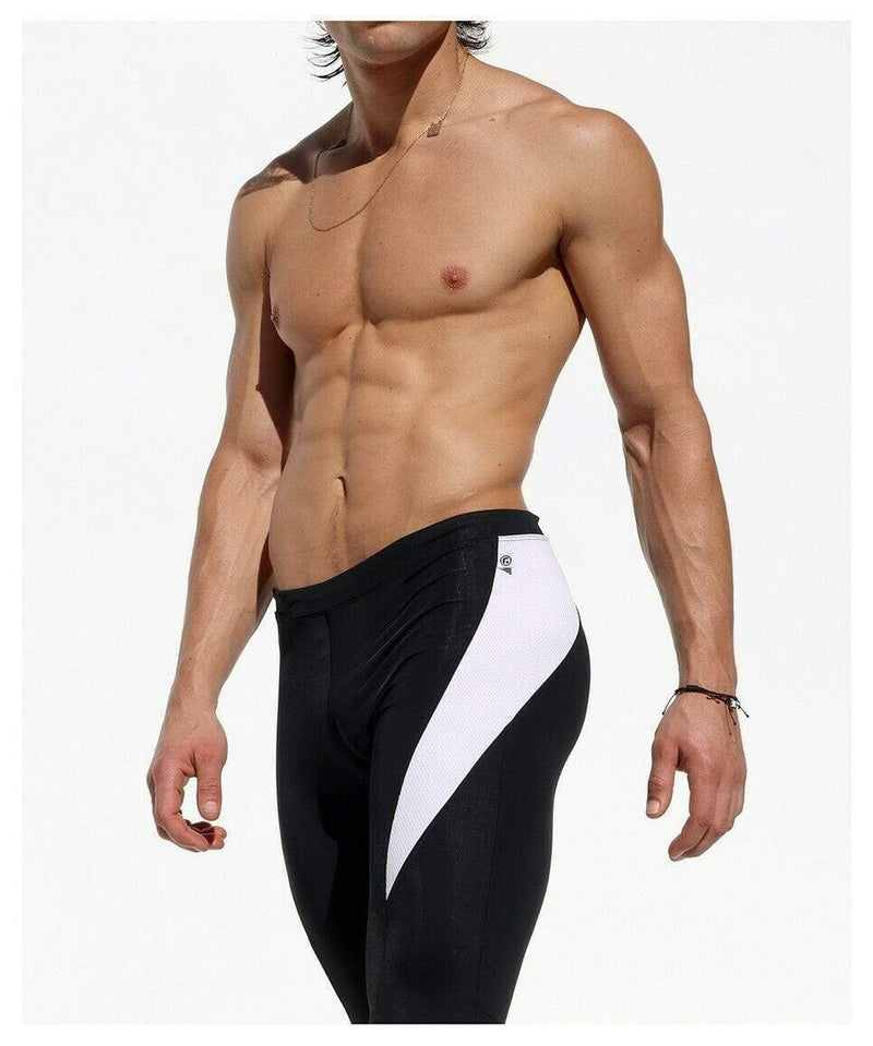 Rufskin RUFSKIN! Leggings Shark Stretchy Men Sportswear Running Legging Black 10