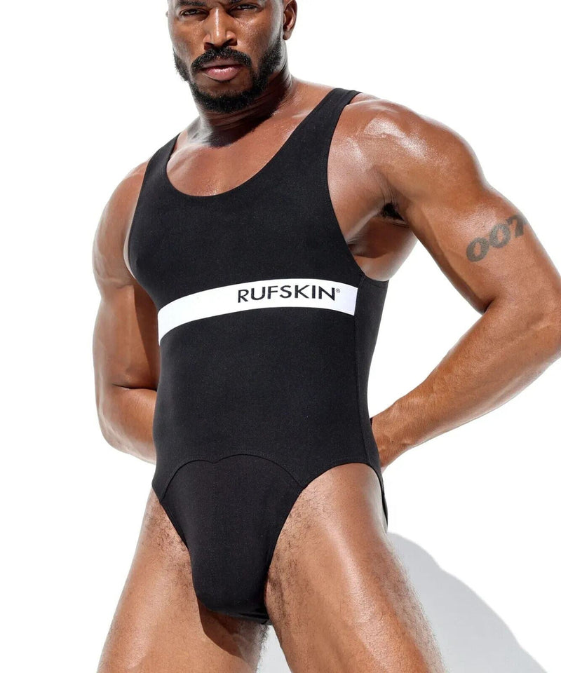 RUFSKIN Singlet TREY Full-Seat Briefs Bodysuit Brushed Knit Jet Black