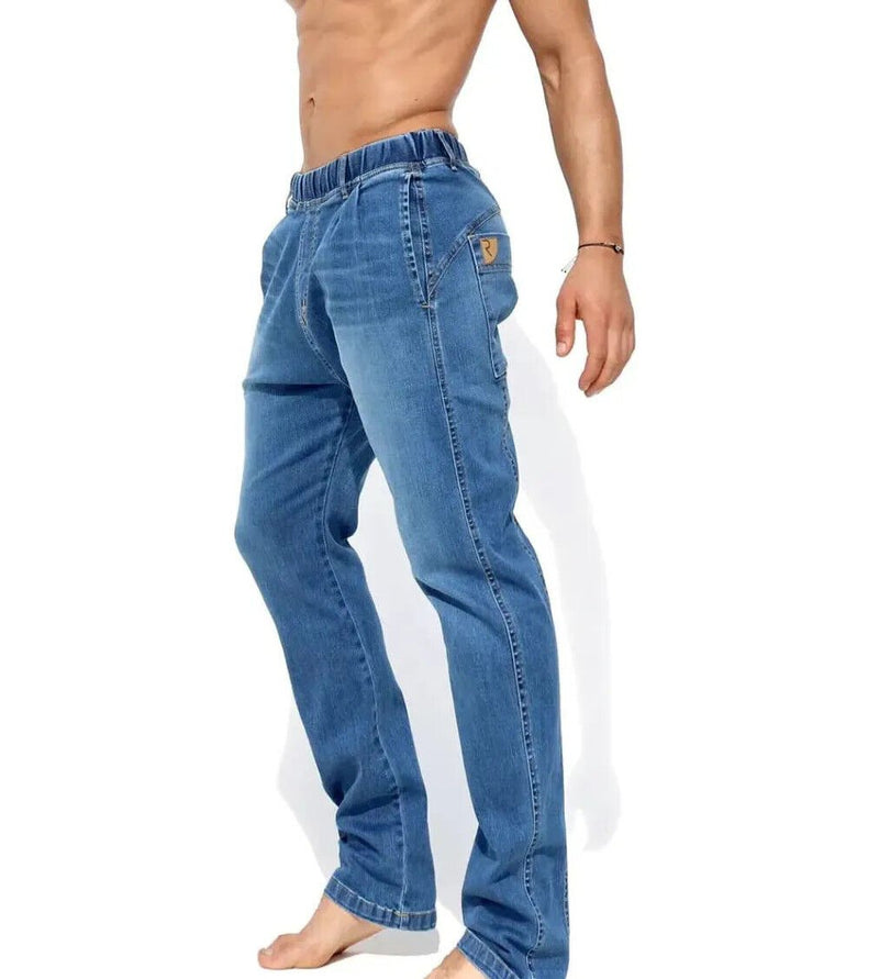 RUFSKIN Slim - Fit Straight Leg Stretch Denim Jeans Saddle Light Distressed1