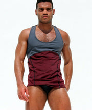 RUFSKIN! Tank top Trace Maroon Sport Stretch Nylon Muscle Definition 25