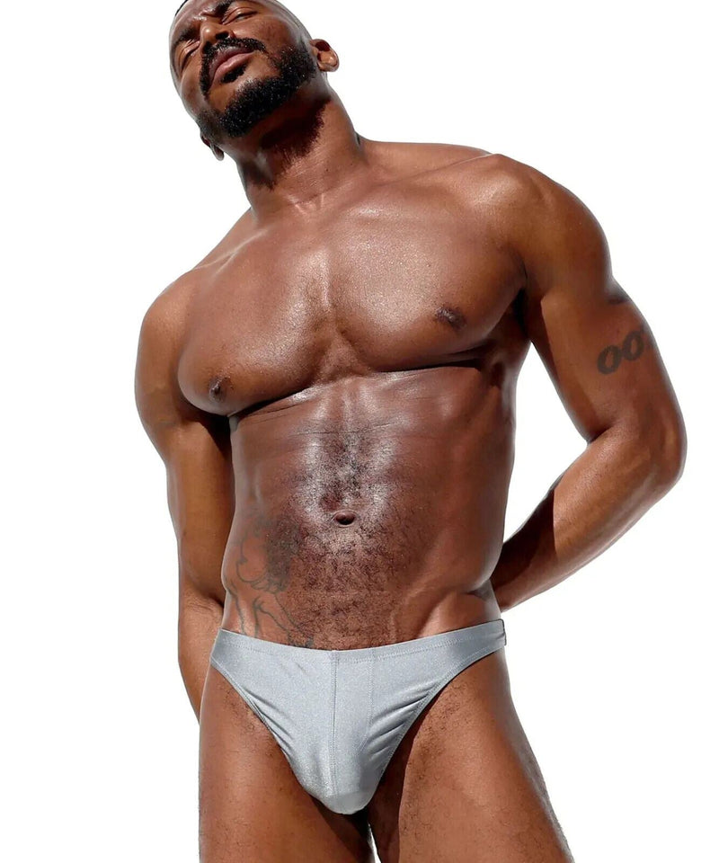 RUFSKIN Thong DALTON T-Back Premium Stretch Nylon Faux Fly Thongs Grey Smoke 83