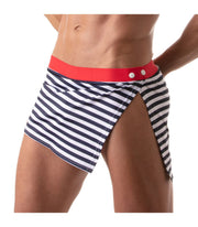 Sailor Skirt Iconic TOF PARIS Low-Waist Kilt Bathing Skirts Navy Blue 45