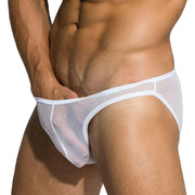 SexyMenUnderwear.com Private Structure Brief Desire Intima Mesh Low-Rise Bikini Briefs White 3455 70