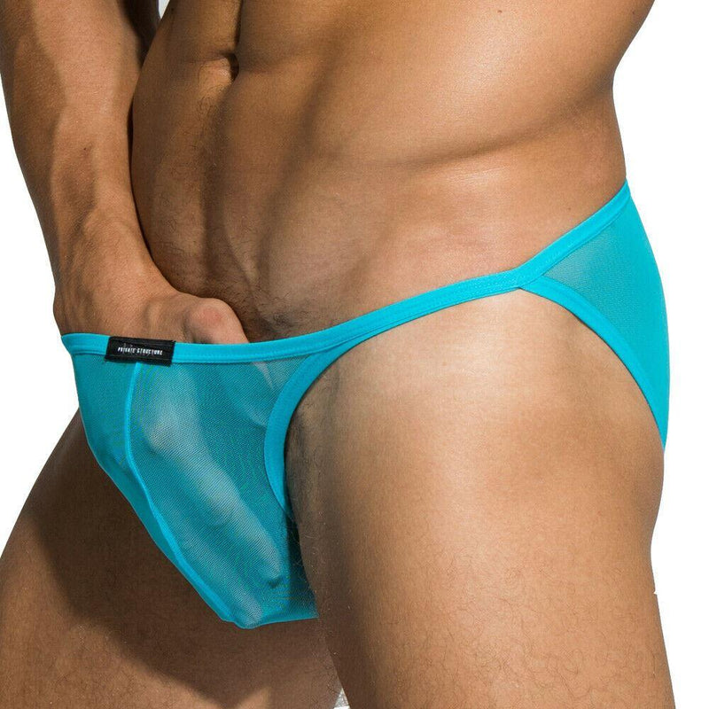 SexyMenUnderwear.com Private Structure Brief Intima Mesh Bikini Low-Rise Briefs Light Blue 3454 50