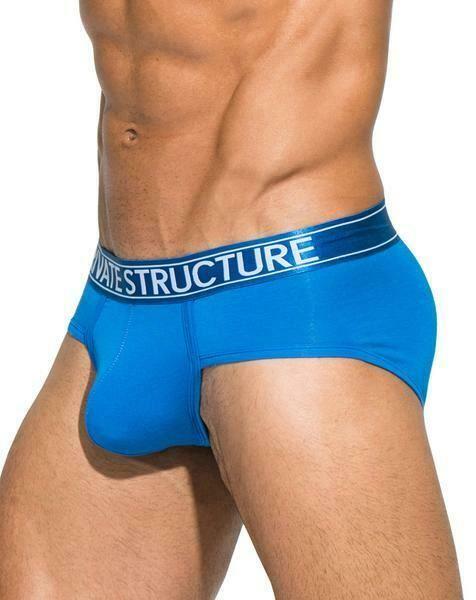 SexyMenUnderwear.com Private Structure Briefs Bamboo Platinum Low Rise Sport Brief Solid Blue 3748 53