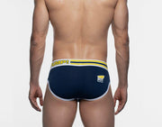 SexyMenUnderwear.com PUMP Sidecut Brief RECHARGE Navy Stretch Cotton Briefs 12061 69