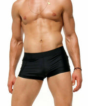 SexyMenUnderwear.com RUFSKIN Swim Trunk ZECA Stretchy Swimwear Nylon Faux Fly Black 36