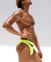 SexyMenUnderwear.com "RUFSKIN!" Swimwear BOXOL Swim-Briefs Shiny Stretchy-Nylon Lemon 48