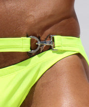 SexyMenUnderwear.com "RUFSKIN!" Swimwear BOXOL Swim-Briefs Shiny Stretchy-Nylon Lemon 48