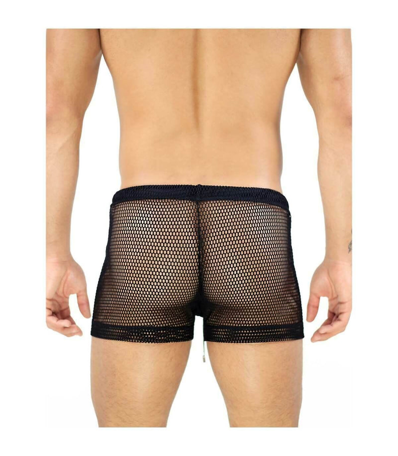 SexyMenUnderwear.com See-Through Swimwear "TOF PARIS" IBIZA Swim-Shorts Guaranteed Effect BLACK T4