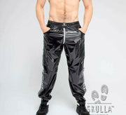 SexyMenUnderwear.com Shiny Nylon Pants MASKULO Skulla Socker Lightweight Thin Pants White PN072-80