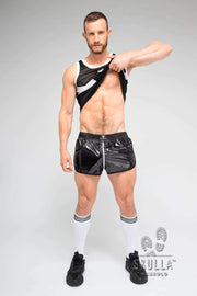 SexyMenUnderwear.com Short MASKULO Skulla Shiny Nylon Jogging Shorts Two-Sided Zipper SH077-90 28