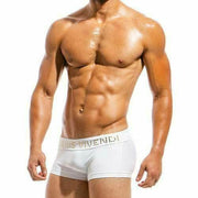 SexyMenUnderwear.com Swimwear Modus Vivendi Swim-Short Metallic Brazil Swim Trunks White BS1821 36