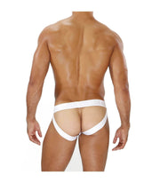 SexyMenUnderwear.com TOF PARIS Alpha Jock Sexy Cut Mens Jockstrap Soft Cotton Jersey Pink & White 12