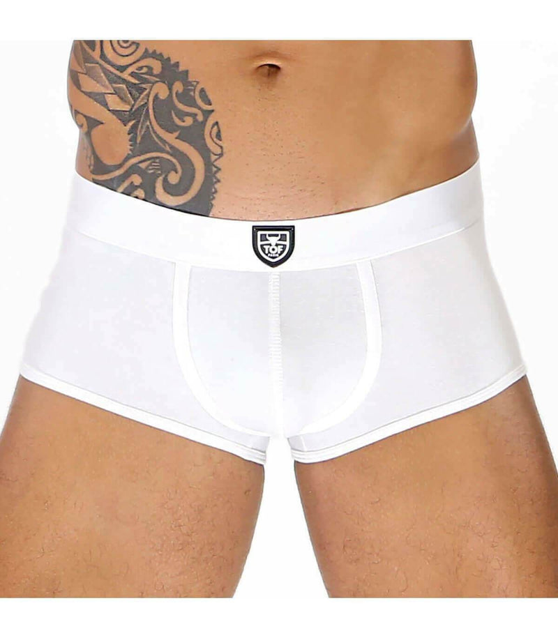 SexyMenUnderwear.com "TOF PARIS ALPHA" Soft Cotton Stretch Boxer Jersey Classic White 17