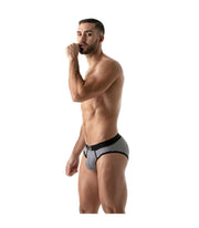 SexyMenUnderwear.com TOF PARIS Bottomless Brief Stripes Push Up Briefs Cotton Jersay Black 43
