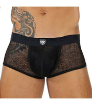 SexyMenUnderwear.com TOF PARIS Boxer BULGE LACE Romantic Sensual Floral lace See Through Black 13
