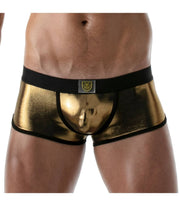 SexyMenUnderwear.com TOF PARIS Boxer Trunks Metal Collection Stretch Microfiber Gold 53
