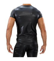 SexyMenUnderwear.com ''TOF PARIS'' Deri T-Shirt Pleasant-To-Touch Fetish borrows Shirts Slim Fit 20