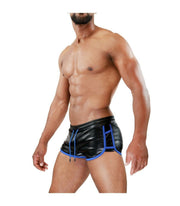 SexyMenUnderwear.com TOF PARIS Fashion Shorts CRUISE Delux Rear Pockets Boxer Short Black&Blue T3