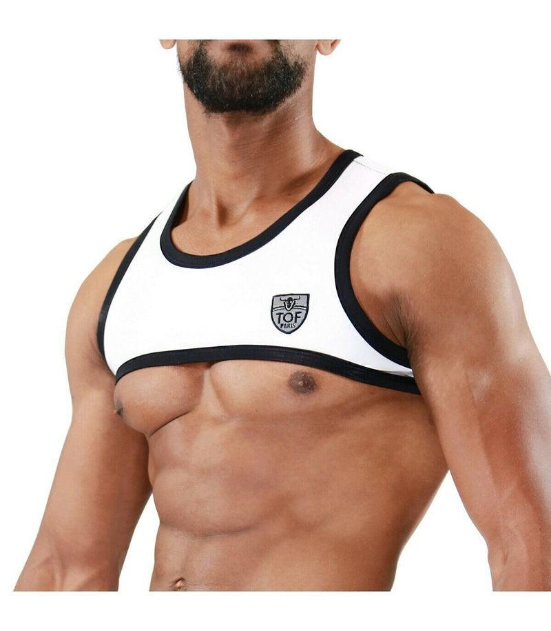 SexyMenUnderwear.com TOF PARIS HARNESS DERI ORIGINAL WHITE ELEGANT ELEGANT SEXY CLASSY T2