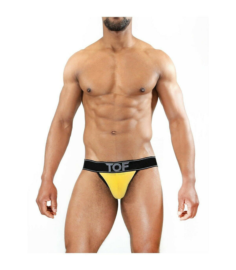 SexyMenUnderwear.com TOF PARIS JockStrap CARTER Sexy Cut Mens Jock Micro Modal Breathable Yel-BLACK 9