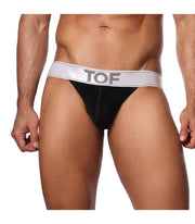 SexyMenUnderwear.com TOF PARIS Jockstrap VIENNA Velvet Jock Sensual Black/White 23