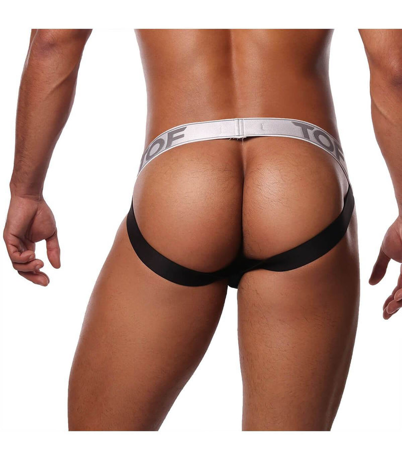 SexyMenUnderwear.com TOF PARIS Jockstrap VIENNA Velvet Jock Sensual Black/White 23