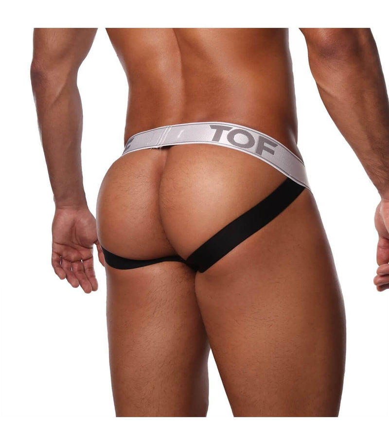 SexyMenUnderwear.com TOF PARIS Jockstrap VIENNA Velvet Jock Sensual Black/White 23