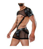 SexyMenUnderwear.com TOF PARIS LEATHERETTE HARNESS SPARTACUS GOGO LIGHT BLACK T1