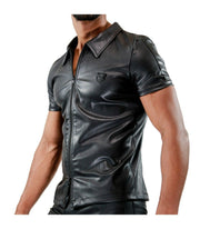 SexyMenUnderwear.com TOF PARIS SHIRT FETISH ZIPPED VEST LEATHER-LOOK JACKETS CHIC TIGHT FIT 25