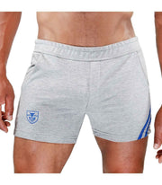 SexyMenUnderwear.com TOF PARIS Shorts Tight-Fit Mid-Lenght Sport Short Grey-Blue 42