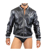 SexyMenUnderwear.com TOF PARIS Vest Jacket Pilot Bomber Elegant Breathable Leather Look Zip Jackets
