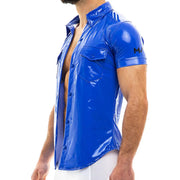 SexyMenUnderwear.com VIRAL VINYL SHIRT MODUS VIVENDI T-SHIRT MUSCLE FIT BLUE 08041 80